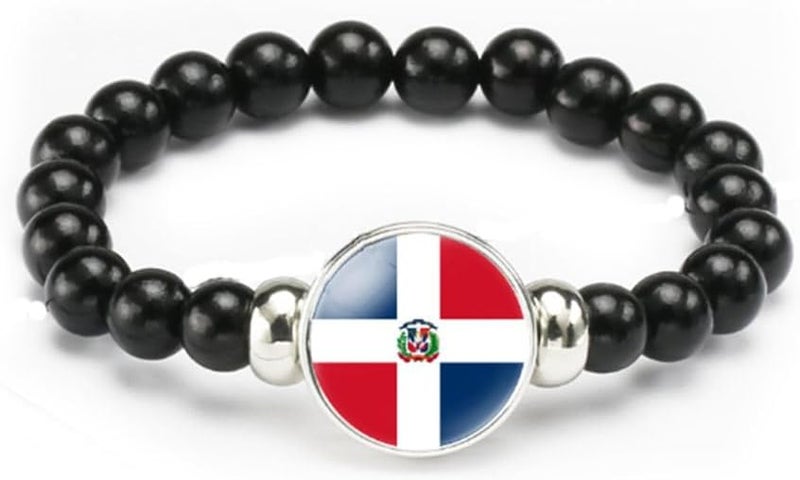 vmcoatdu National Flag Bracelet Elastic Rope Beaded Bracelet Support Your Country Travel Souvenir Gifts for Men Women - Image 1